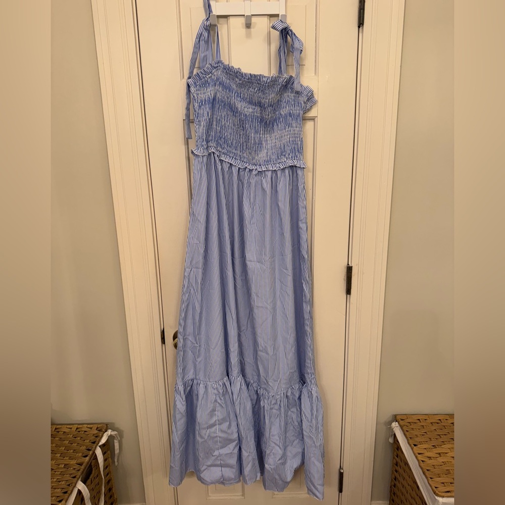 Blue Striped Maxi Dress